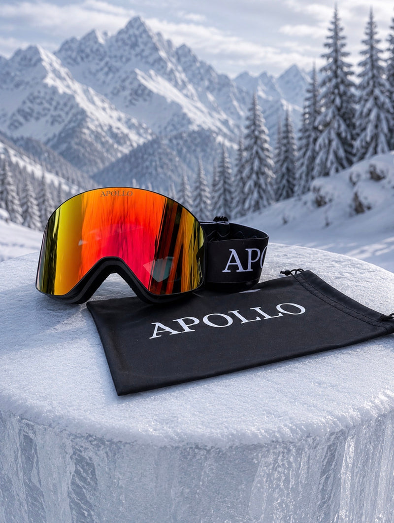 Orange Magnetic Ski Goggles V3